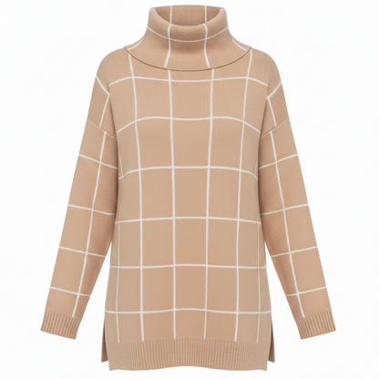 Gebreide trui met hoge col voor dames