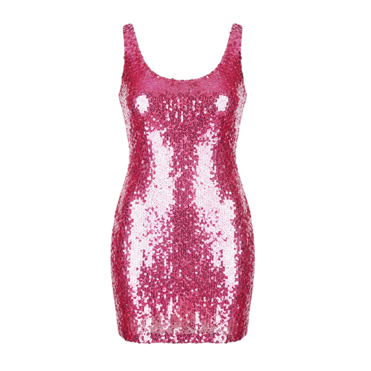 Mouwloze mini-jurk met glinsterende pailletten voor dames