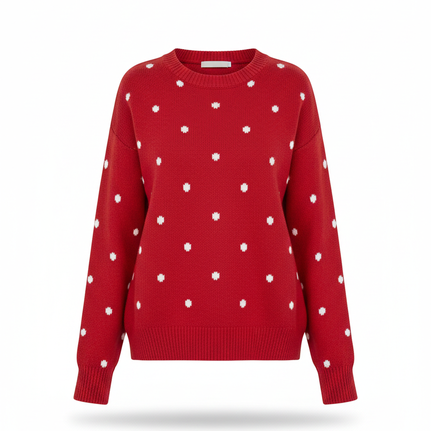 Trui met ronde hals en jacquardpatroon voor dames