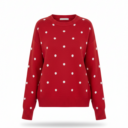 Trui met ronde hals en jacquardpatroon voor dames