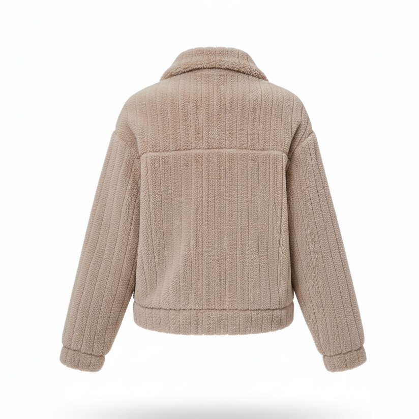 Lange fleecejas met hoornknopen voor dames