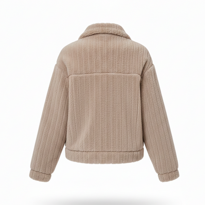 Lange fleecejas met hoornknopen voor dames